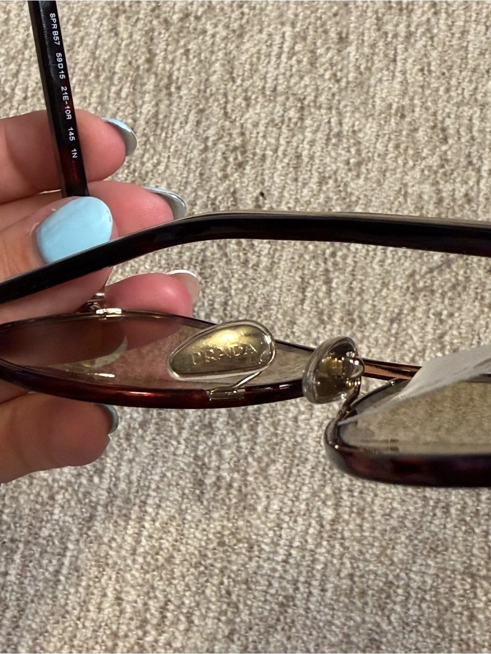 Prada Aviator Sunglasses - Brown Lenses with Red-Brown Frame